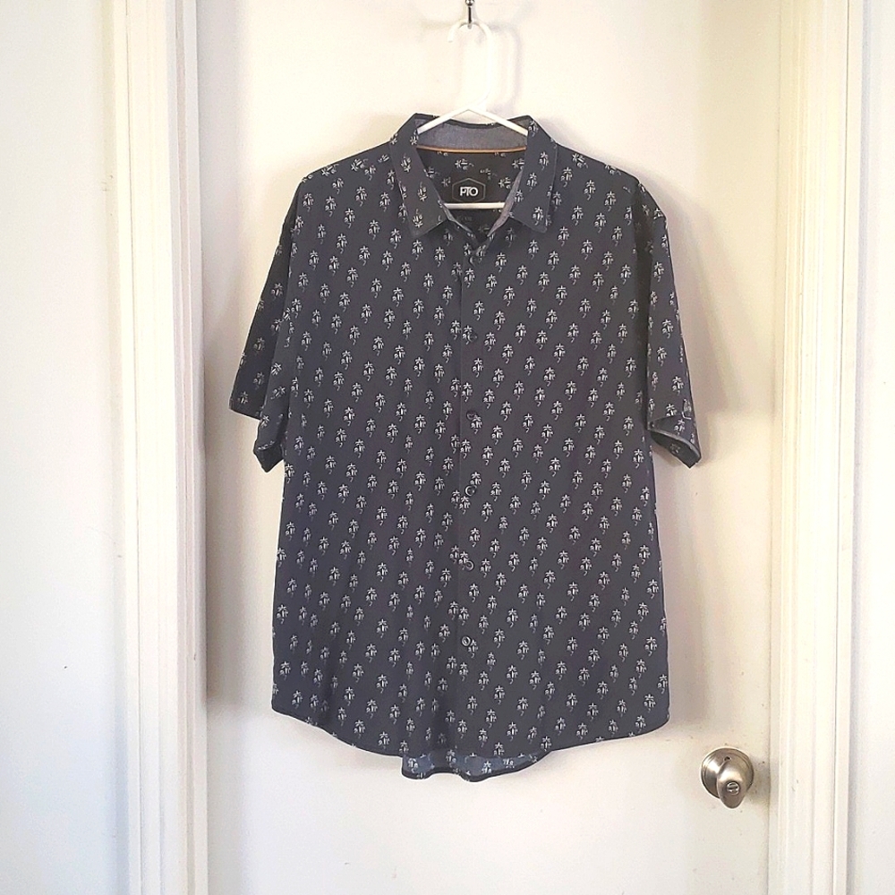 PTO Organic Cotton Button Down Short Sleeve Shirt Size XXL